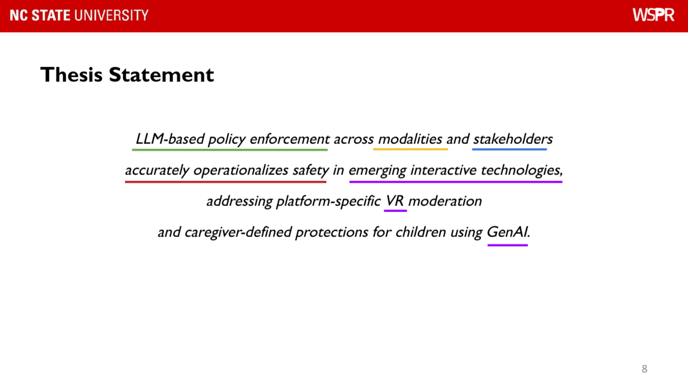 Example thesis statement slide